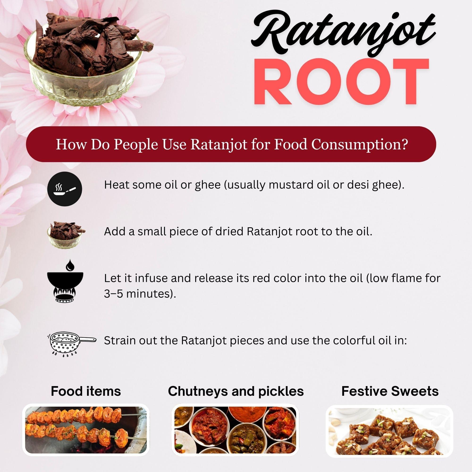 BrijBooti BrijBooti Birju Mahavir Ratanjot - Alkanna Tinctoria -Alkanet Root 400 Gr