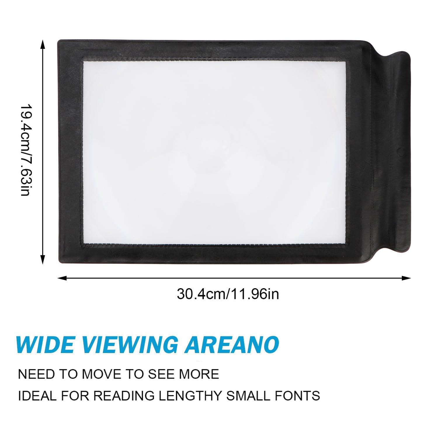 Rongon Rongon Large Reading Magnifier for Seniors, 3XPage Magnifying Glass for Reading for The Elderly, Low Vision, Inspection, Exploring