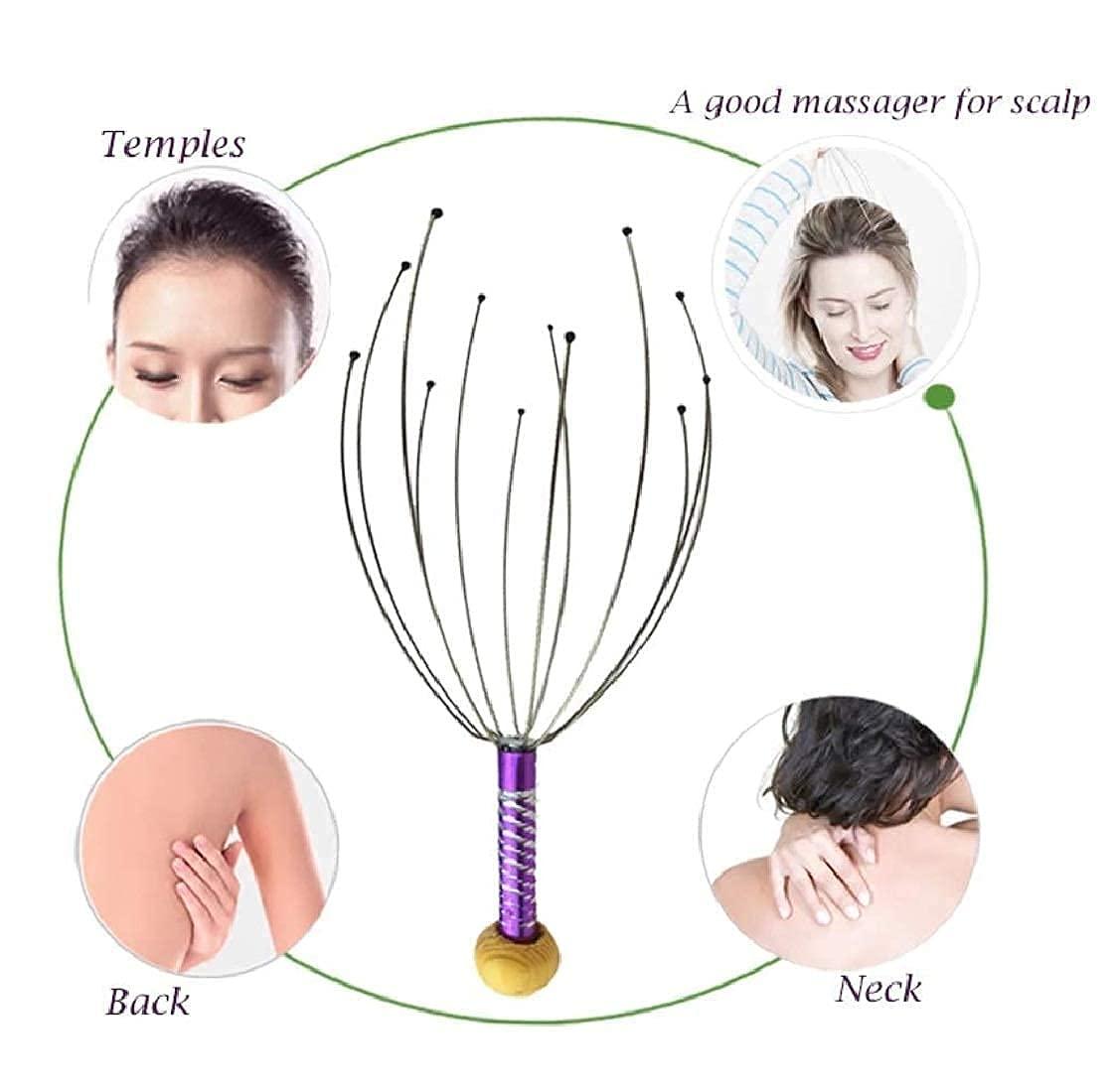 DIBEJI DIBEJI Head Massager Scalp Massage Machine Scalp Scratcher Metal Scalp Masager Head Scratcher for Head Masage, Body Relaxing, Pain Relief and Hair Massage Spring (Pack of 1)