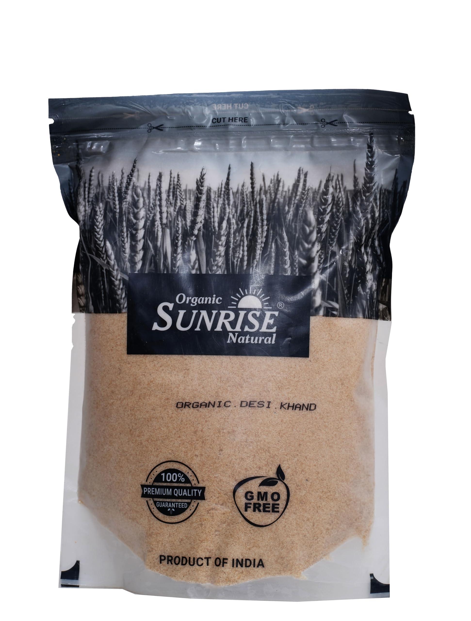 SUNRISE AGRILAND DEVELOPMENT RESEARCH PVT.LTD SUNRISE Natural Desi Khand | Organic Khandsari Sugar 1kg | Unrefined & Unprocessed Raw Sugar | Brown Sugar for Baking, Tea, & Coffee