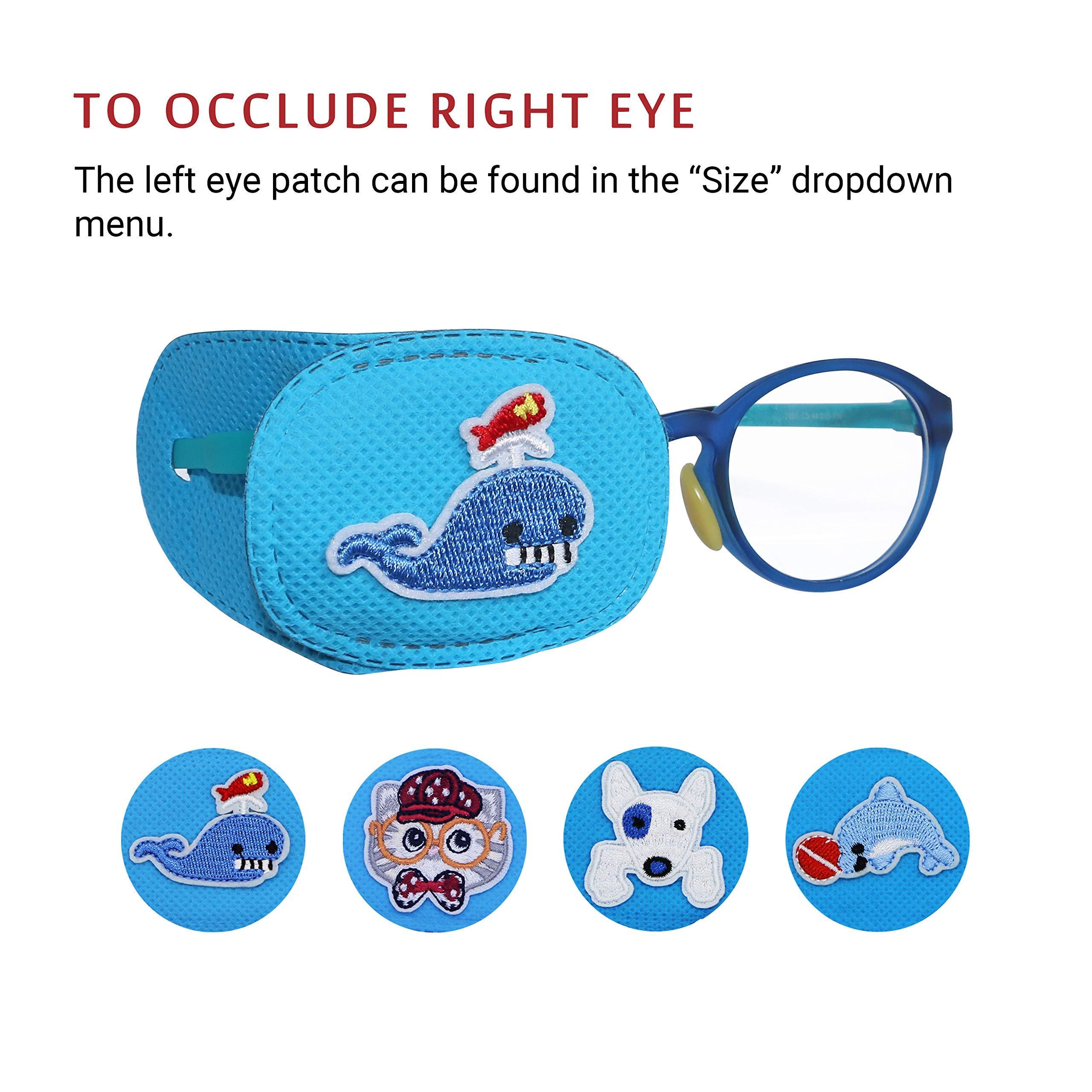 Astropic Astropic 4Pcs Eye Patches for Kids Girls Boys Eye Patch for Glasses Medical Patches for Adults Children with Lazy Eye Amblyopia Strabismus and After Eye Surgery (Right Eye, Blue)