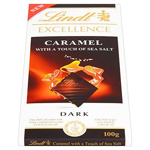 Lindt Lindt Excellence Caramel & Sea Salt Touch Chocolate Bar 100 Grams (Pack of 2)