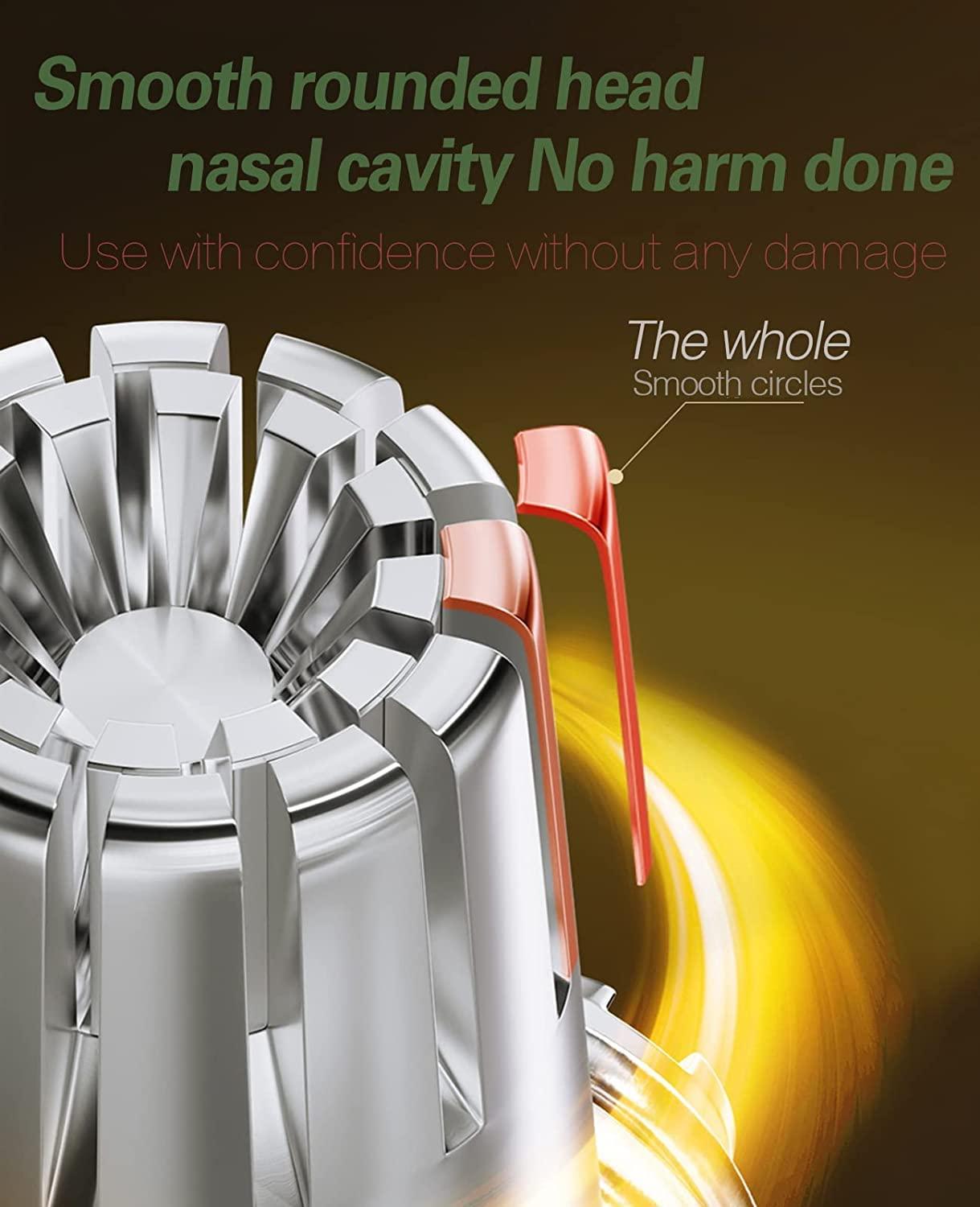 Ritmo Ritmo Nose & Ear Hair Trimmer (No Batteries Required)- Portable Stainless Steel Nose Hair Remover for Men & Women/Professional Manual Washing Vibrissa Razor Nasal Shaver