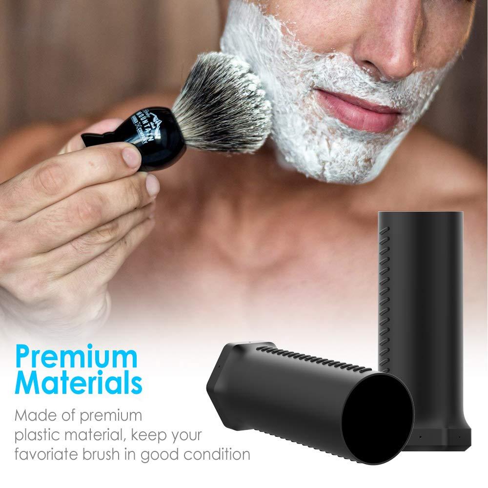 Anplus Anplus Shaving Brush Travel Case, Shave Brush Holder Stand with Adjustable Height Compatible Most of Shaving Brushes (Brush not Included), Black