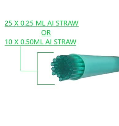 MACPOLE Straw Storage Plastic Goblet 13 mm Visotube for AI Straw 0.25ml & 0.50ml (100 Pcs/Pack, White)