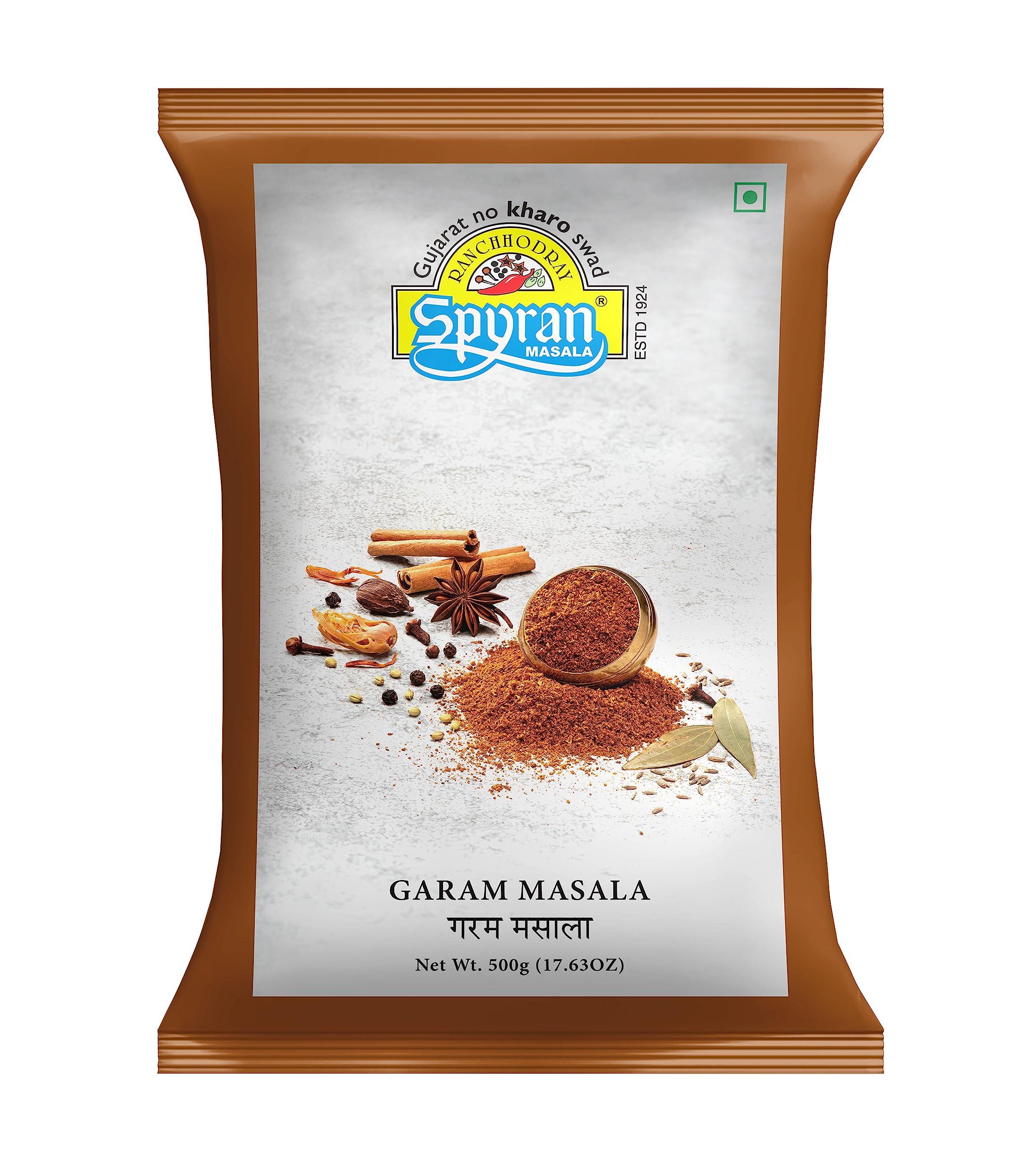 Spyran Spyran Garam Masala | No Onion & Garlic, No Salt | Blended Spice for Authentic Taste and Colour (500g)