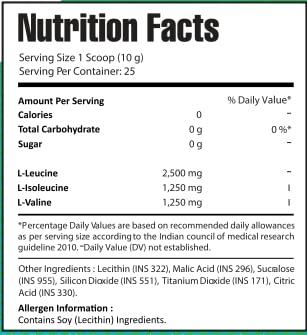 ARMOUR NUTRITION ARMOUR NUTRITION Charged BCAA 250gm Revolition Green Tea Flavor 25 Servings Support Muscle Growth & Recovery