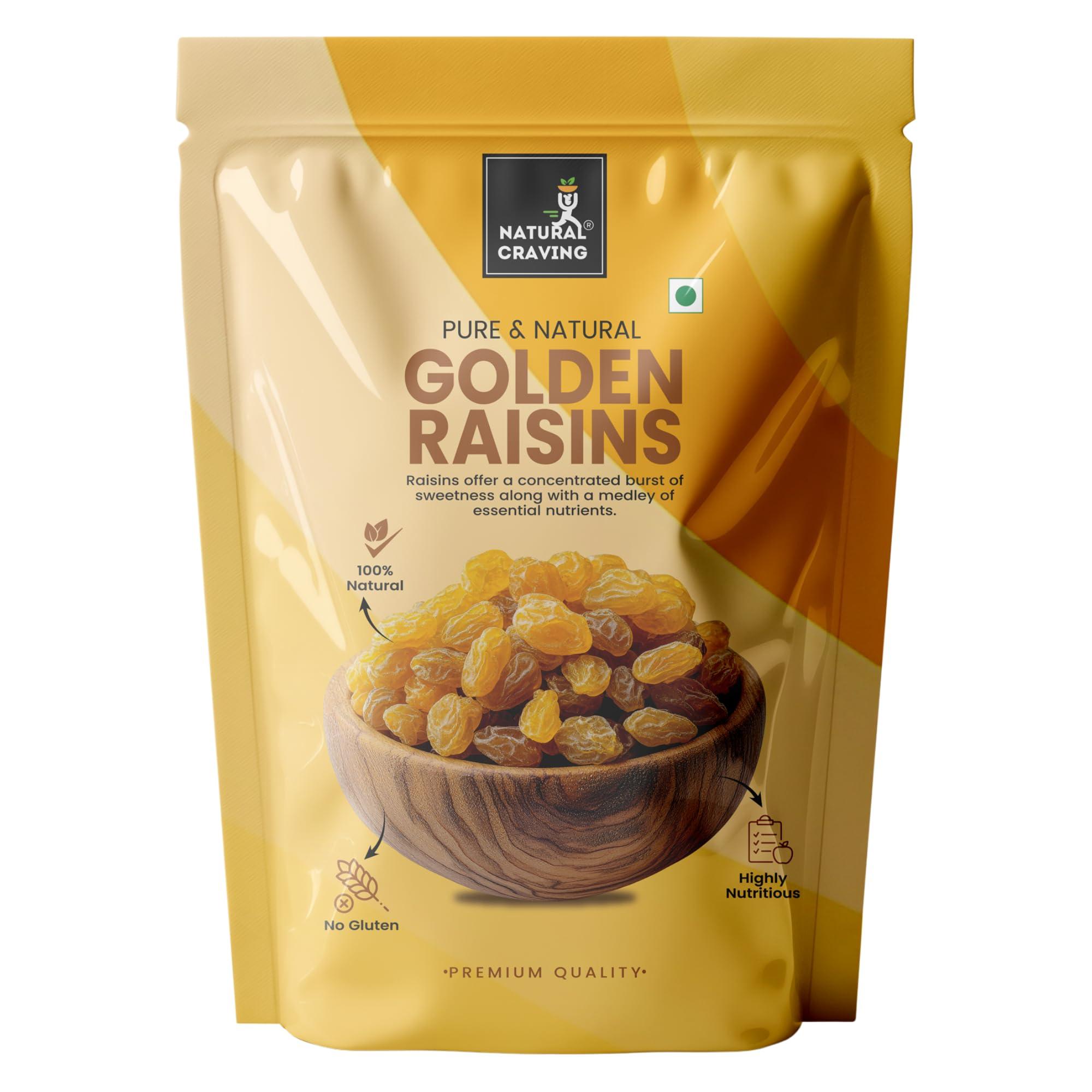 NATURAL CRAVING Natural Craving™ : Raisins 900gm | Kishmish | Golden Sweet Kismis | Indian Dry Fruits & Nuts