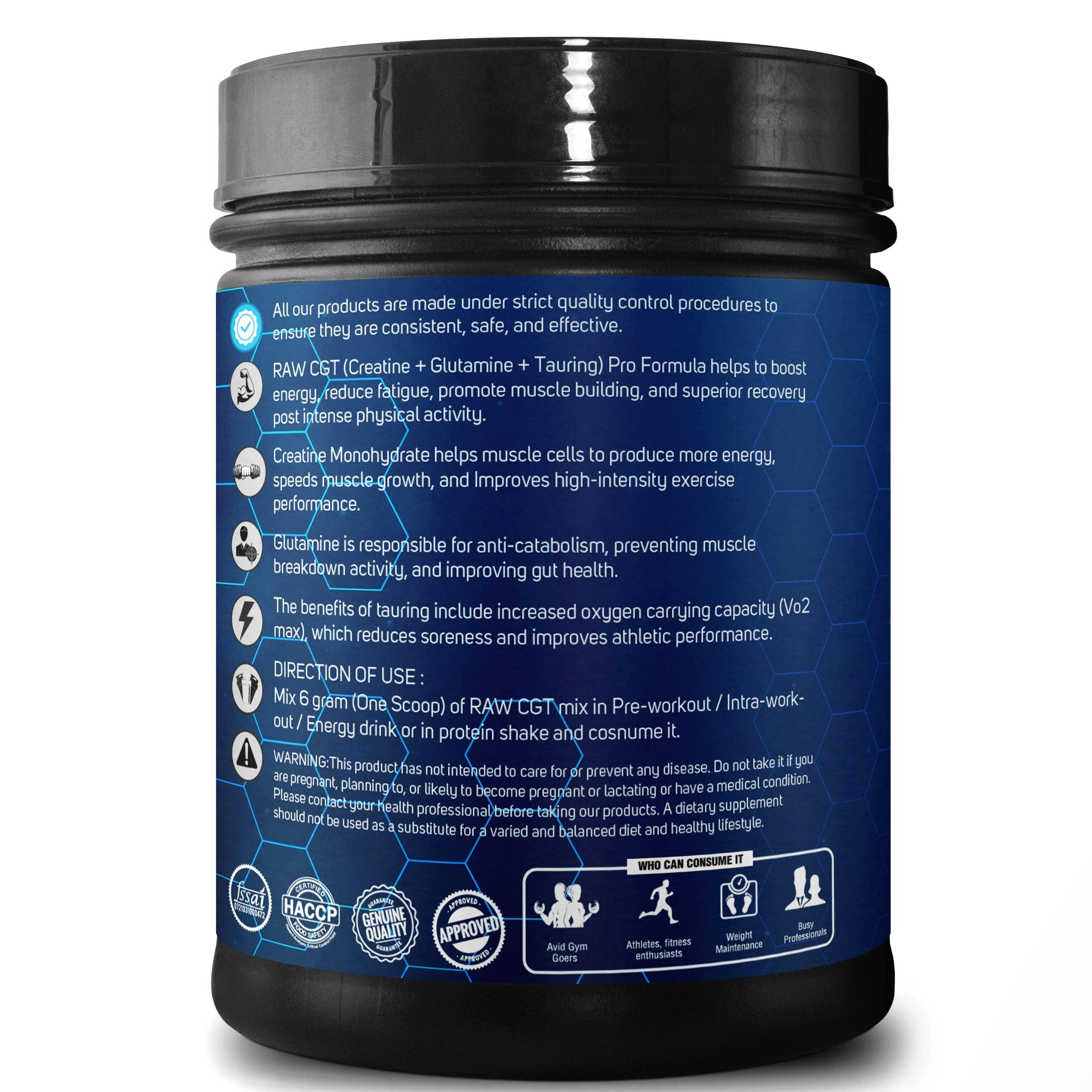 Primal Health Science - Add Goodness Raw CGT Pro Formula Blend Of Creatine Glutamine & Taurine 84 Servings | Faster Muscle Recovery | Reduce Fatigue | Best Pre Post Intra Workout (Pack of 2)