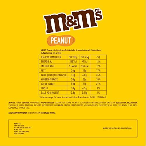 Mars MARS M&M's Peanut Single, 45 g - Pack of 24