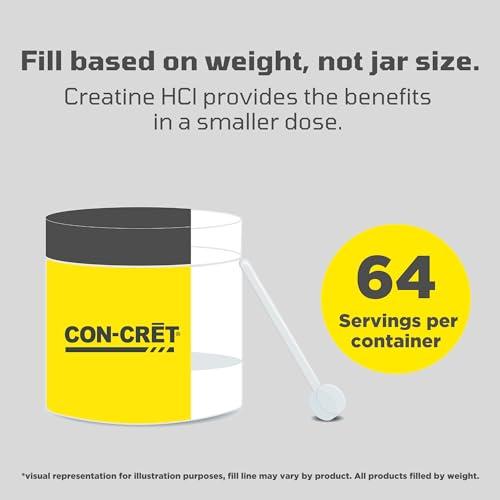 CON-CRET CON-CRET Concentrated Creatine HCL - supports Muscle, Cognitive, Cellular Energy | No Bloating or Cramps | USA Made & NSF Certified | 60 Micro-dosed servings | Lemon Lime Flavour (57.6gms)
