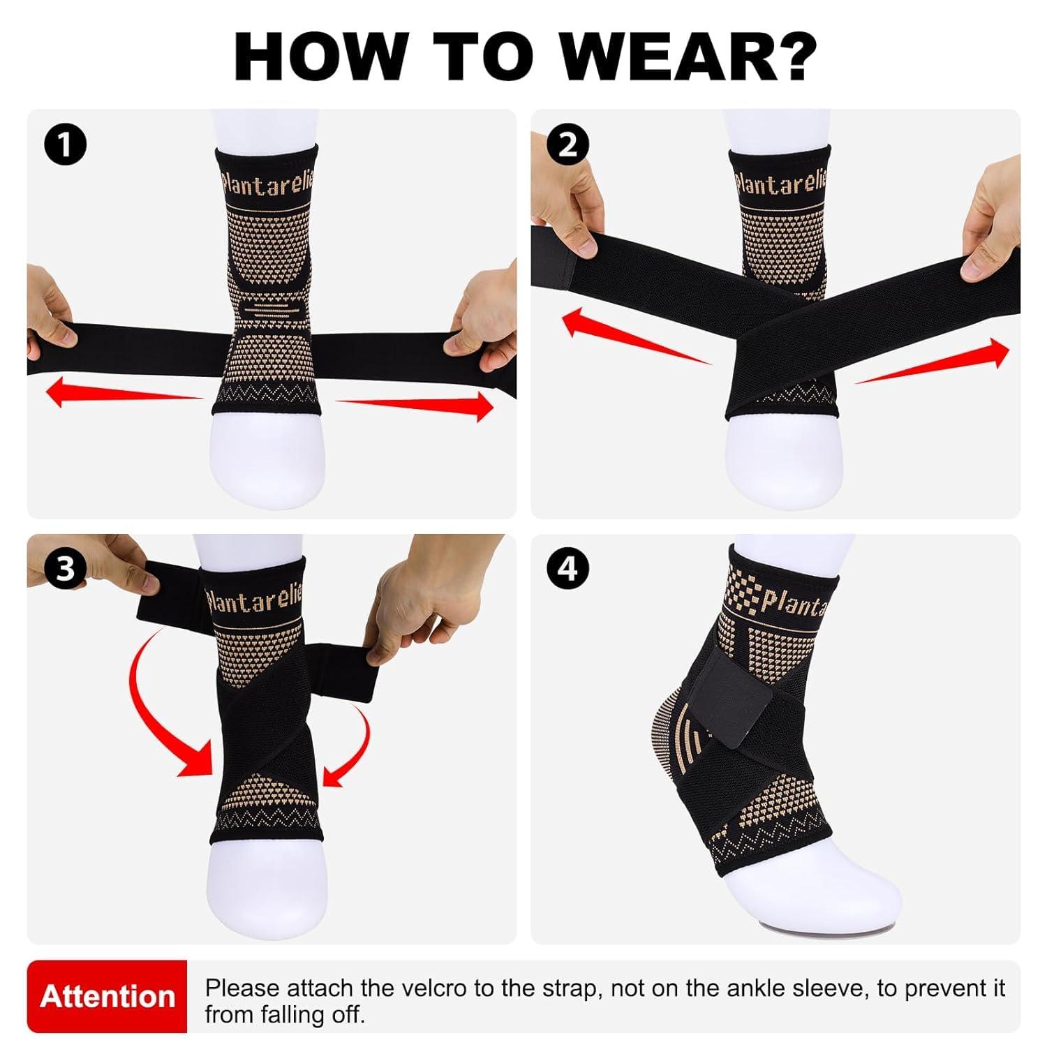 TCCO ENTERPRISE TCCO ENTERPRISE 1Pcs Copper Ankle Brace For Women Men - Adjustable Ankle Sleeve Compression Support- Ankle Compression Sleeve For Plantar Fasciitis Relief, Sprained Ankle, Ankle Support