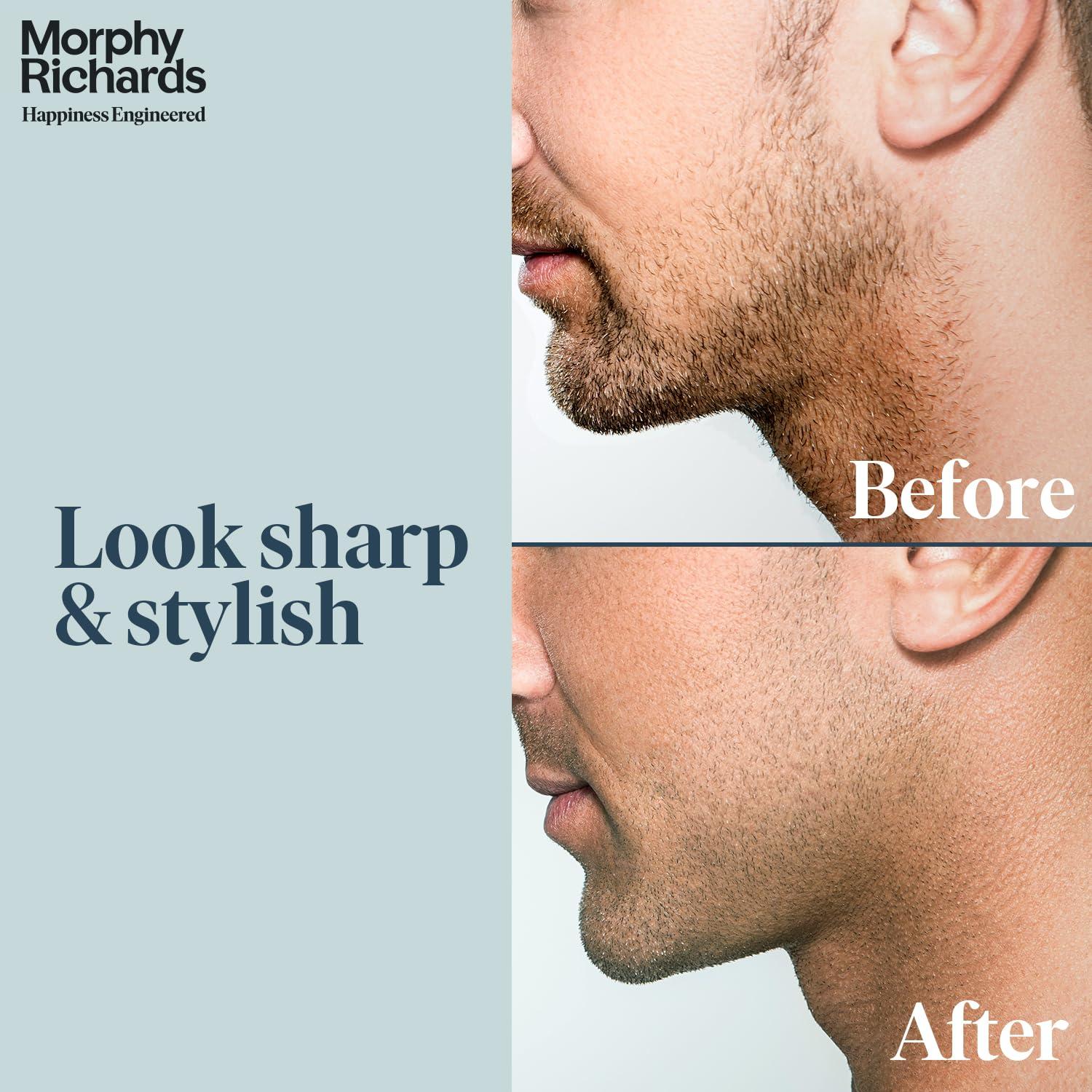 Morphy Richards Morphy Richards Astonx Bt1110 Beard Trimmer Men|9 Settings Single Comb| Reachargable Men Trimmer|Removable & Washable Blades| 2-Yr Warranty |Travel Friendly Beard Trimmer|Metallic Blue & Black