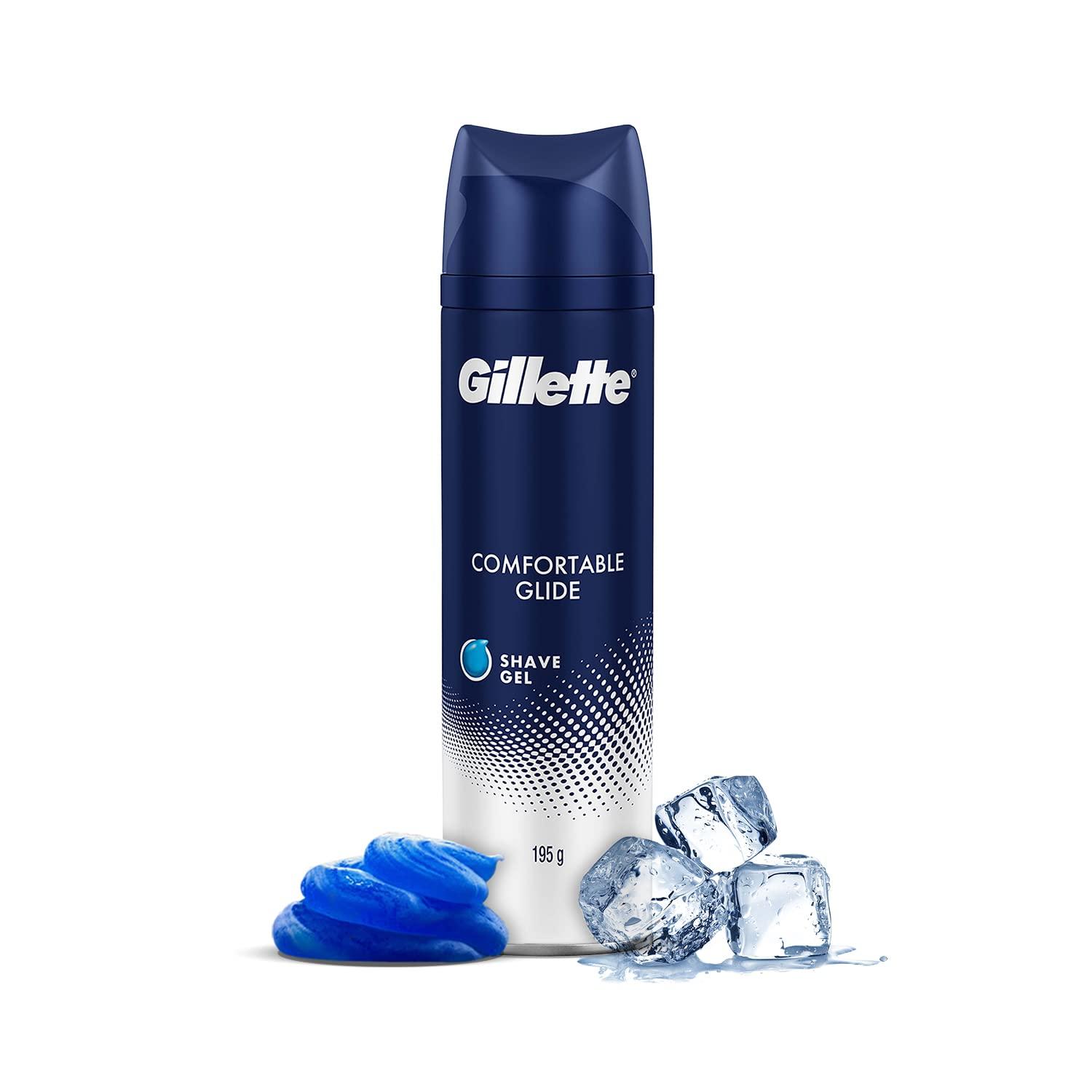 Gillette GILLETTE SHAVING GEL COMFORT GLIDE 195g & Gillette SensitivePre Shave Gel Tube - 60 g