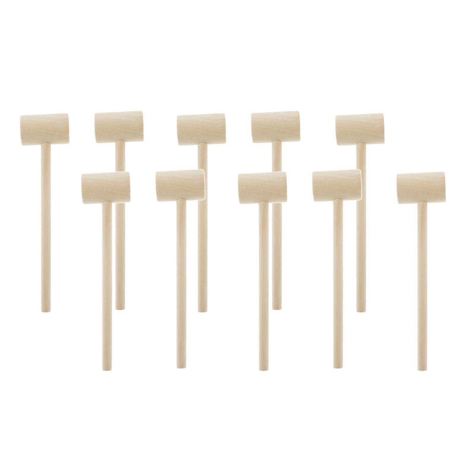 Macaso Macaso Wooden Mini Hammers for Chocolate,Multi-Purpose Natural Wood Hammer 10Pcs 14.7cm