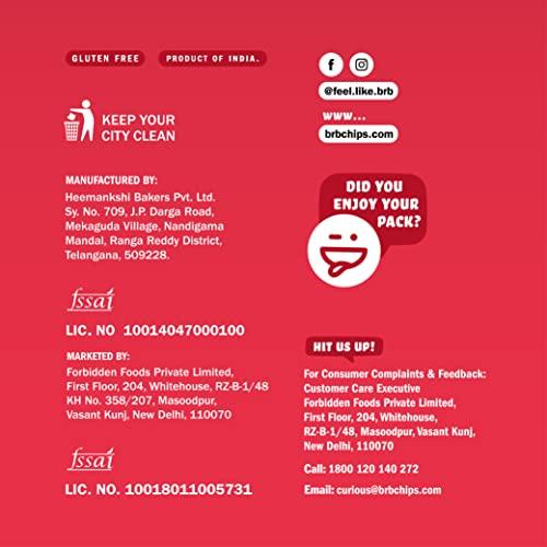 BRB BRB Popped Potato Chips | Not Baked, Not Fried | 4 Flavours | 12 Packs X 25 Grams | 60% Less Fat | Low Calorie | Healthy Snack