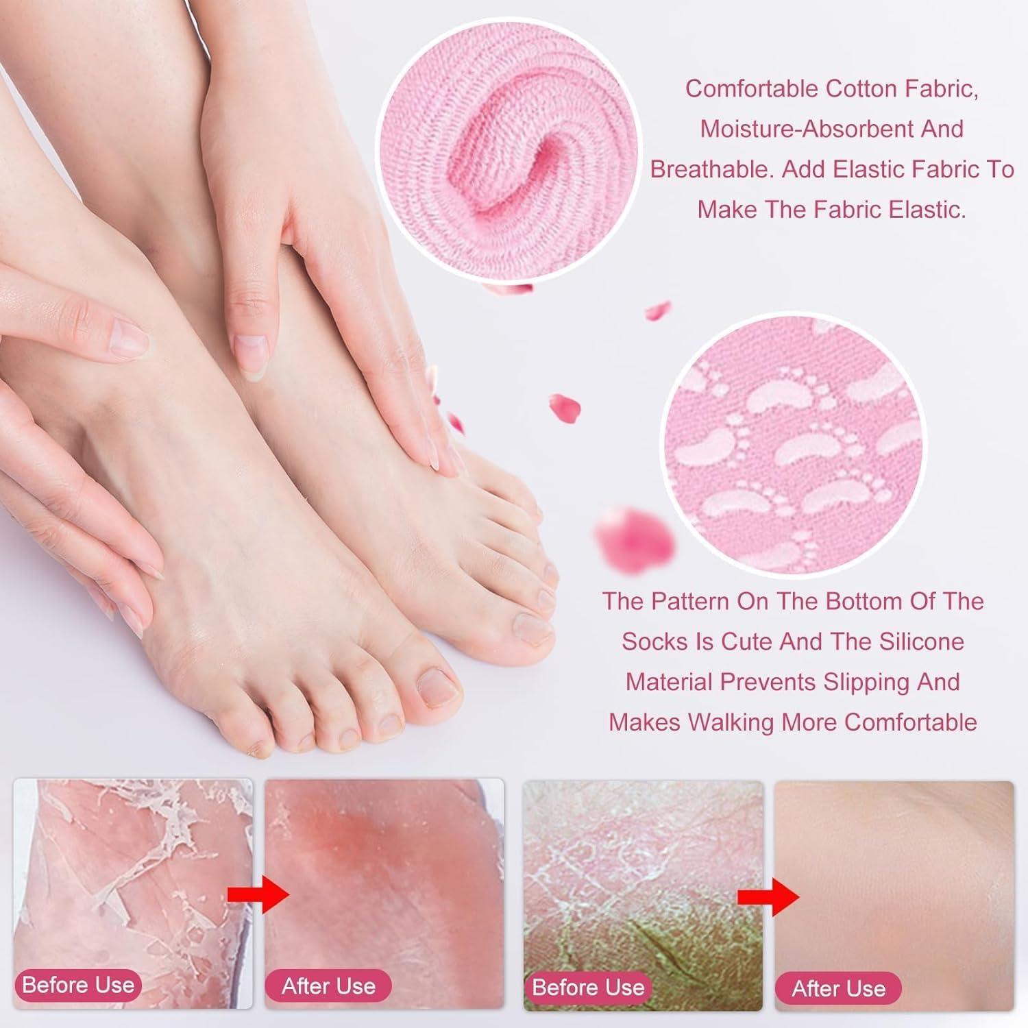 SHREE VALLV SHREE VALLAV Crack Cotton Foot Protector Moisturizing Socks with Spa Gel Heel Pain Relief Silicone Gel Pad Heel Protector Socks with Spa Botanical for Men and Women Cotton Socks