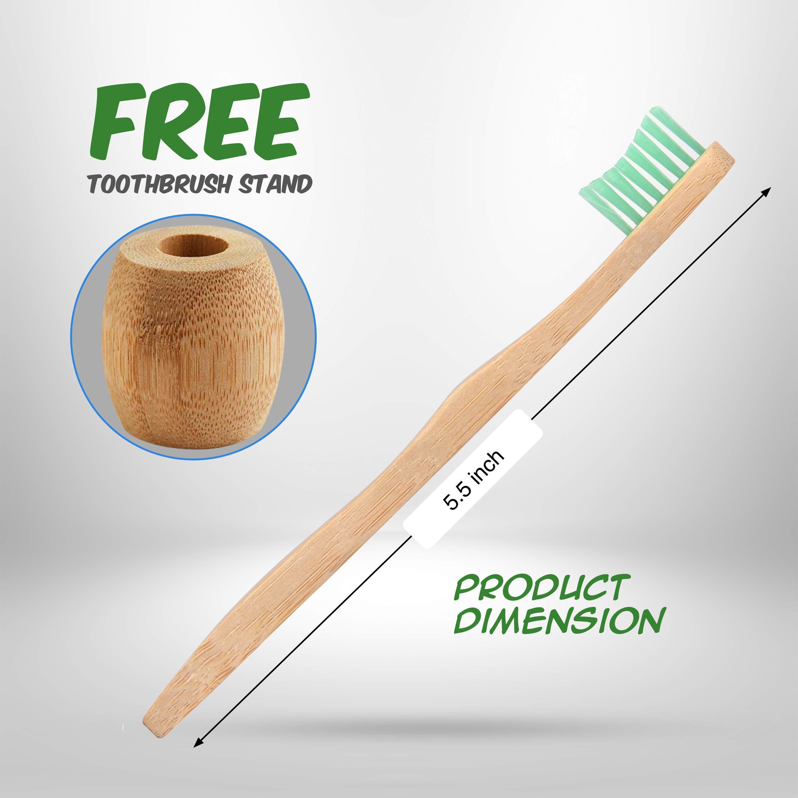 Little FootPrint Kids Bamboo Toothbrushes - 12 Pack |BPA Free Soft Bristles Toothbrushes | Eco-Friendly, Natural Bamboo Toothbrush Set | Biodegradable, Compostable, Wooden Eco Friendly by Little Footprint