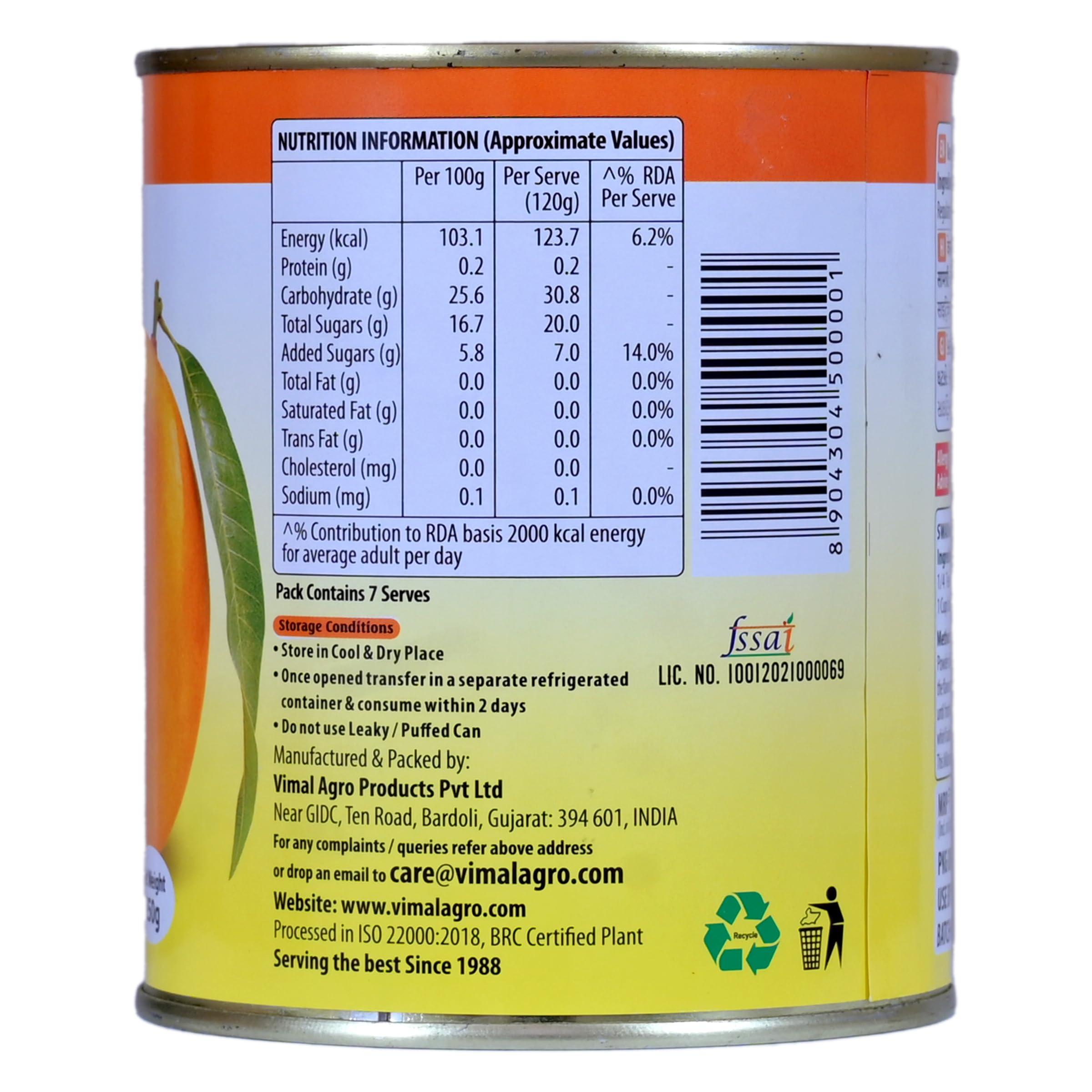 SWAD SWAD Kesar Pure Mango Pulp/Aamras Tin with No Added Preservative Sweetened - 850 Grams Pack of 3