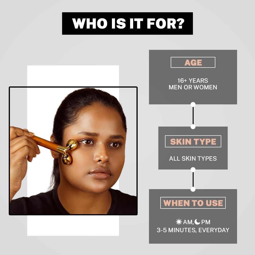 HOUSE OF BEAUTY House of Beauty 3D Face Massager Beauty Bar, Y-shaped Roller - Combination Sculptor (Golden)