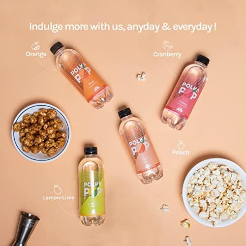 POLKA POP POLKA POP Peach Flavoured Sparkling (Fizzy) Water | Pack of 24 (350ml Each) | 100% Natural Flavour | Zero Sugar & Zero Calories | No Aspartame or Stevia