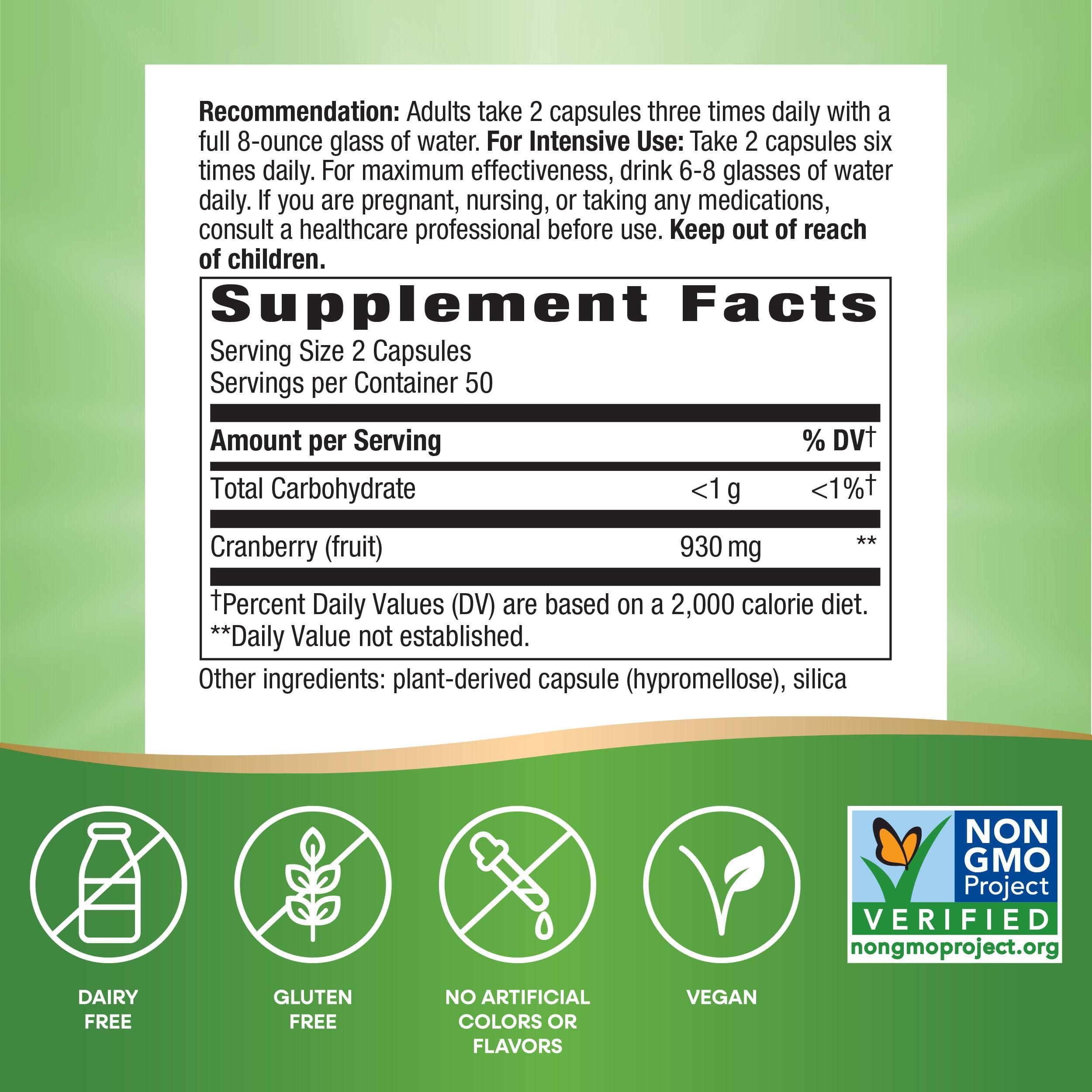 NATURE'S WAY Nature\'s Way Cranberry Fruit, 465 MG, FRUIT, 100 CAP