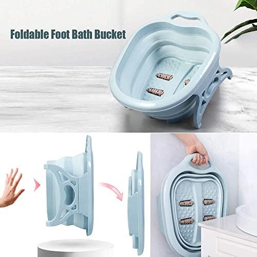 Glaceon Glaceon Foot Soaking Relaxing Massage Bucket, Folding Foot Baths Barrel Blood Circulation Feet Feet Relief Stress,Folding Foot Massager Basin Foot Spa Bath
