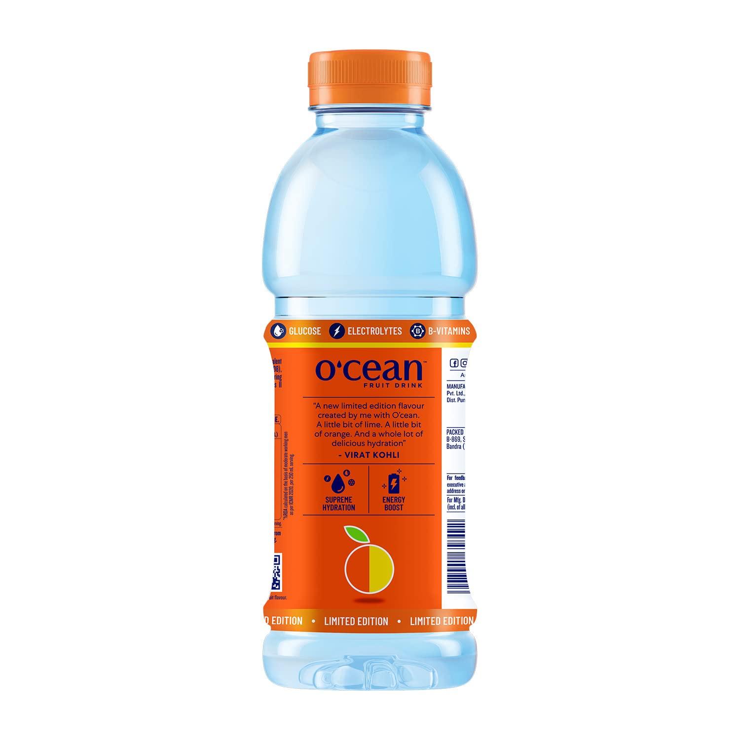 O'CEAN Ocean Fruit Drink Pink Guava 500 ML (Pack of 6) and Orange & Lime Fruit Flavour 500 ML (Pack of 6)