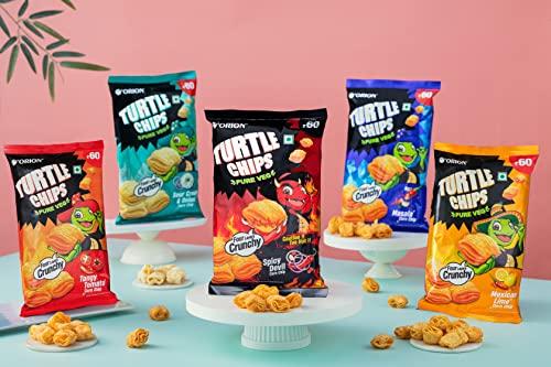 ORION Orion Turtle Chips Party pack (Pack of 2) - Tangy Tomato & Spicy Devil flavors|100% veg|Korean snacks - 115 gm (Pack of 2)