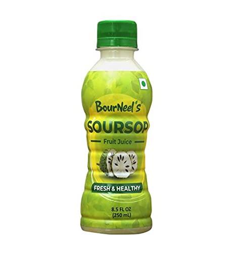 BourNeel's BourNeel\'s Soursop Pack of 2 (2 Soursop Fruit Juice 250ml + 1 Soursop Leaves & Stems Powder 100gm) | Immunity & Energy Booster | Fresh Organic Natural & Real Healthy Graviola Laxman Phal Pulpy Juice Drink |Soursop Kadha Tea | High Vitamin C |