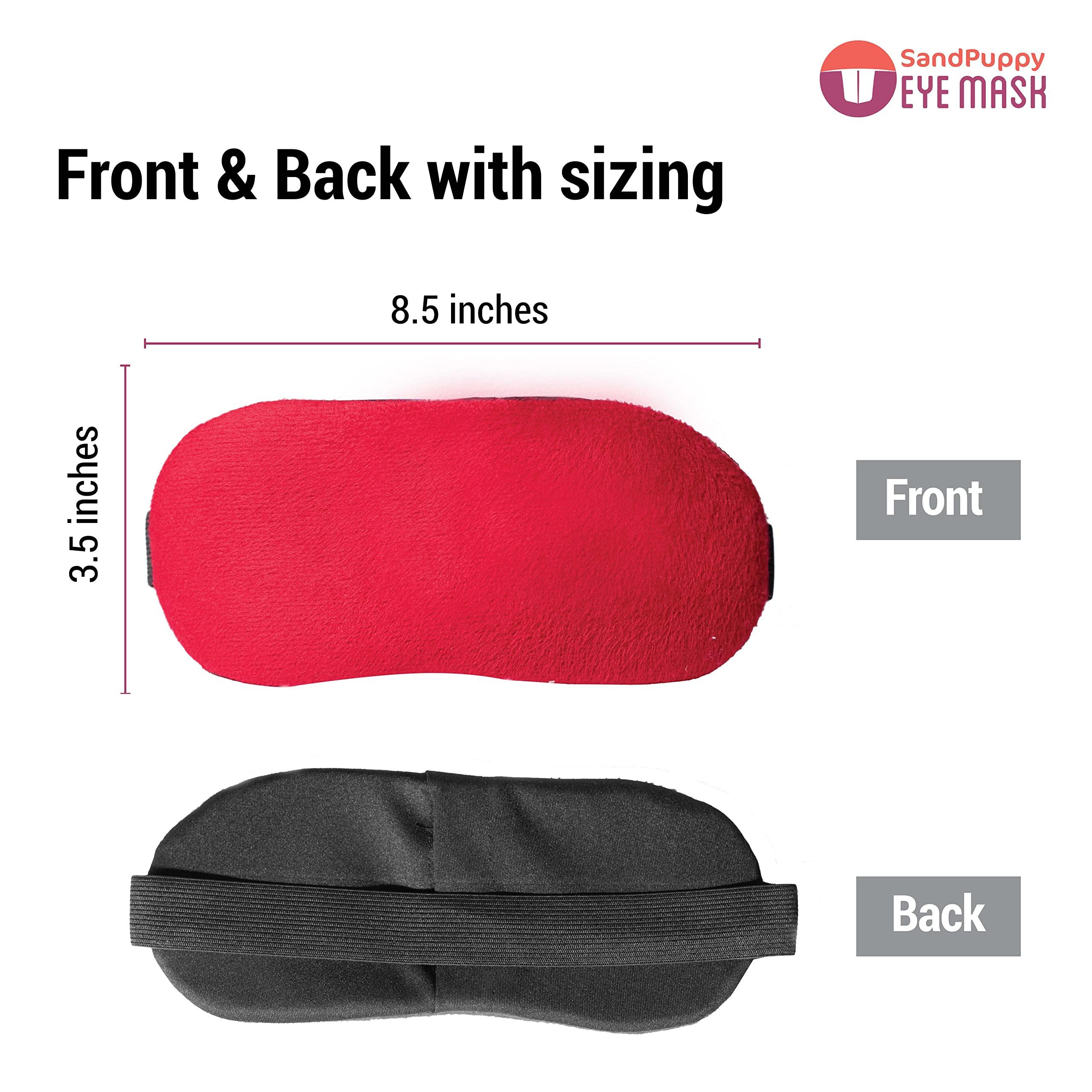 SandPuppy SandPuppy Eyemask - Eye Mask for Sleeping, Meditation, Traveling & Nap Anytime Anywhere | 100% Light Blocking Soft Fleece Fabric material (Coral Red)