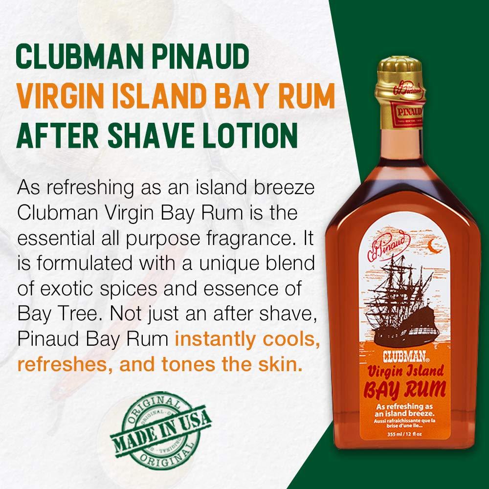 CLUBMAN Pinaud Clubman Clubman Pinaud Virgin Island Bay Rum, 12 Ounce