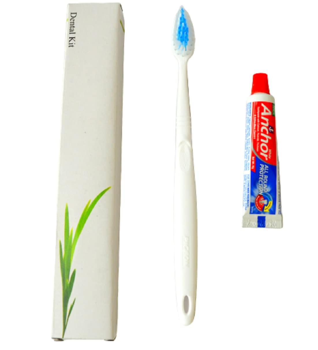 Sevenhills Toiletries Sevenhills Toiletries 100 Sets Hotel Accessories,Hotel Kit,Guest Room Amenities,Marriage Guest Toiletry Kit Hospital Kit Dental Kit (1 Toothbrush & 1 Toothpaste 8g) (Pack of 100 Sets)