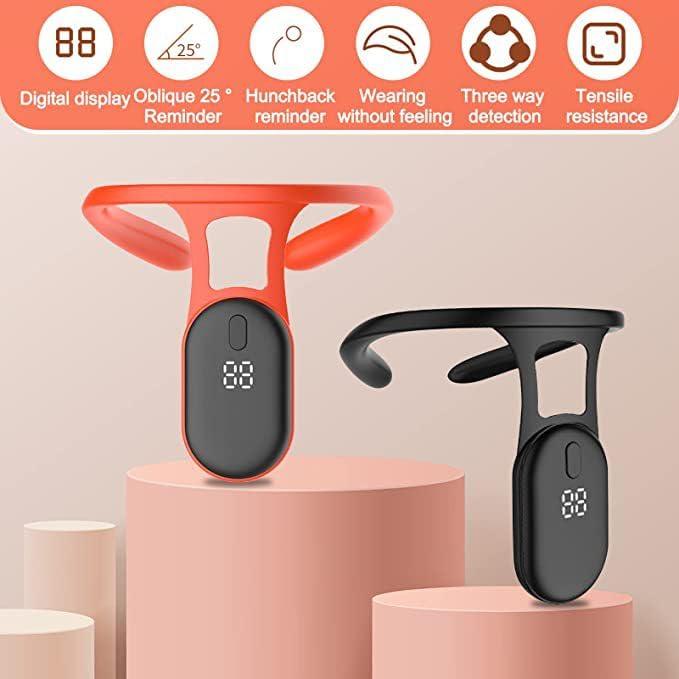 wowobjects WOWOBJECTS Soothing Neck Instrument, Lymphatic Drainage Device for Neck, Portable Neck Lymphatic Massager, Body Shaping Pose Reminder for Correct Posture, Belt Relief Massage Device for Adult |Black