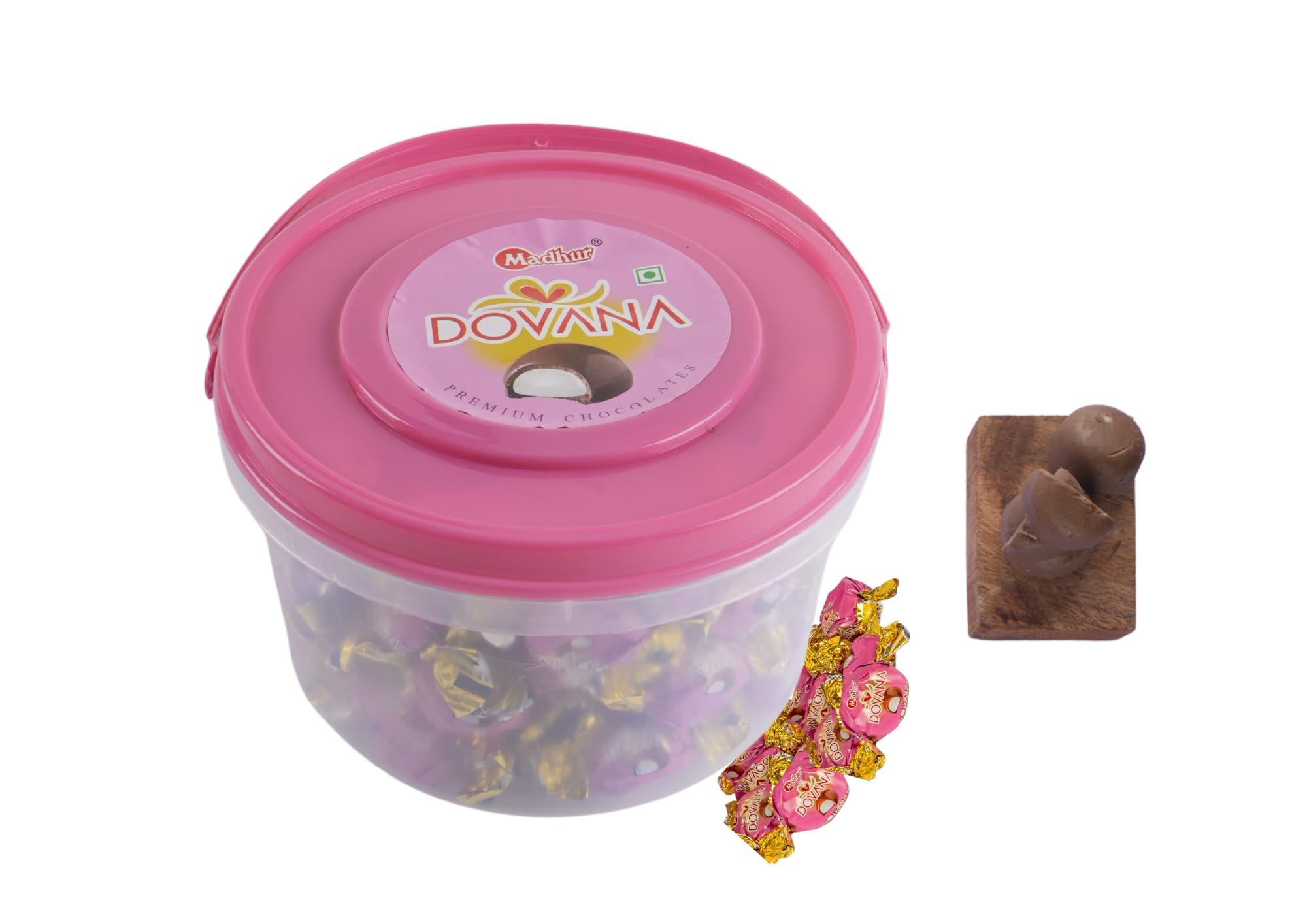 Madhur Madhur Dovana Strawberry Flavored Premium | Chocolate Jar | Pack of 60pcs | Strawberry candy