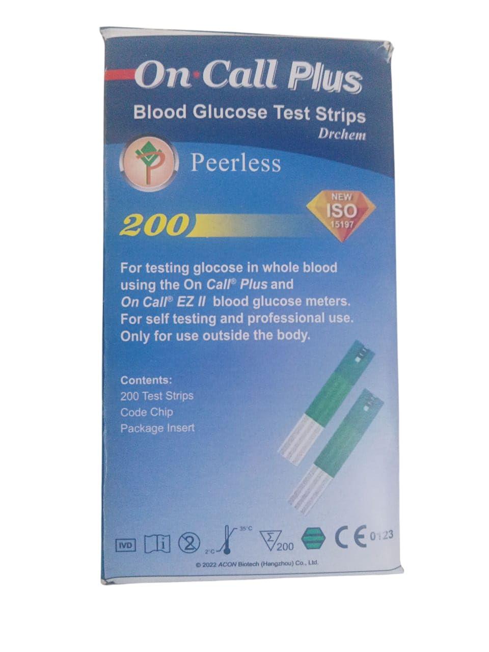 Drchem On Call Plus Blood Glucose Test Strips 200 Strips Ref : G133-119 Original Quality