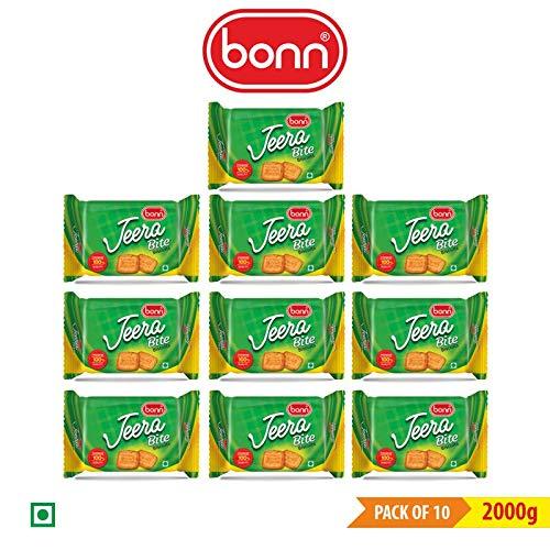Bonn Bonn Jeera Bite Biscuits| Cumin Flavor| Pack of 10| 2000 g