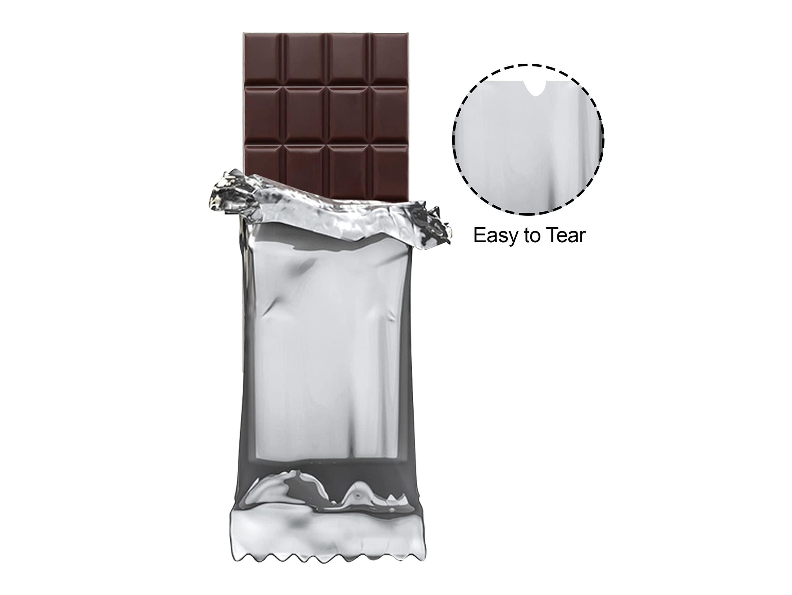 Foilman Foilman - Heat Seal Bags {Metallized} For Chocolate Bar Wrapping - Color Dark Gold- Fits Bar Size 2.25 x 5.5 Inches (100 Pack) (Silver)