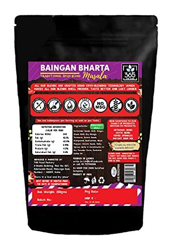 365 STORE TO DOOR 365 STORE TO DOOR Indian Spice - Jain Baigan Bharta Masala, 250 gm | Homemade Powdered | for Healthy Cooking | Ready to use | All Seasonings Spices | Pure & Hygiene | Spice Mix – Pack of 1