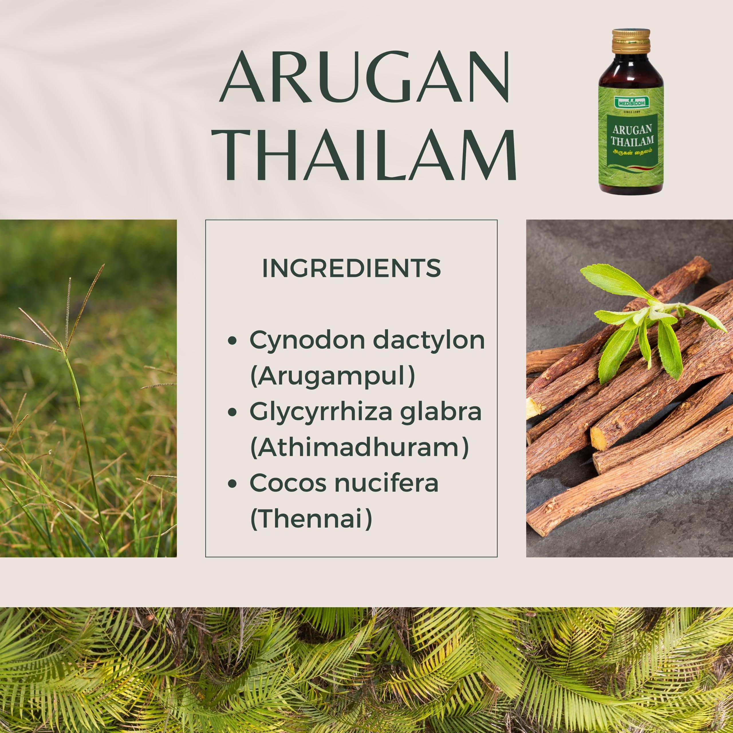 MEDISIDDH Medisiddh Arugan Thailam 100 Ml | Eczema | Scabies | Fungal infections | Dandruff | Stings and Bites