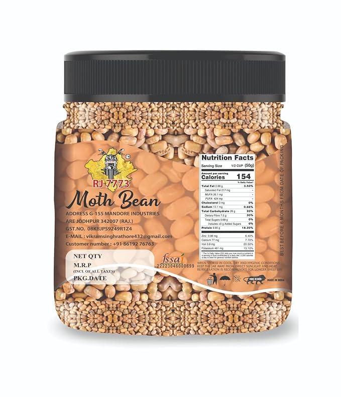 RJ 7773 RJ 7773 Premium Desi Moth Beans | Matki Dal | Moth Bean Seeds | Rich In Proteins & Dietary Fiber | Delicious In Taste Moth whole (1kg)