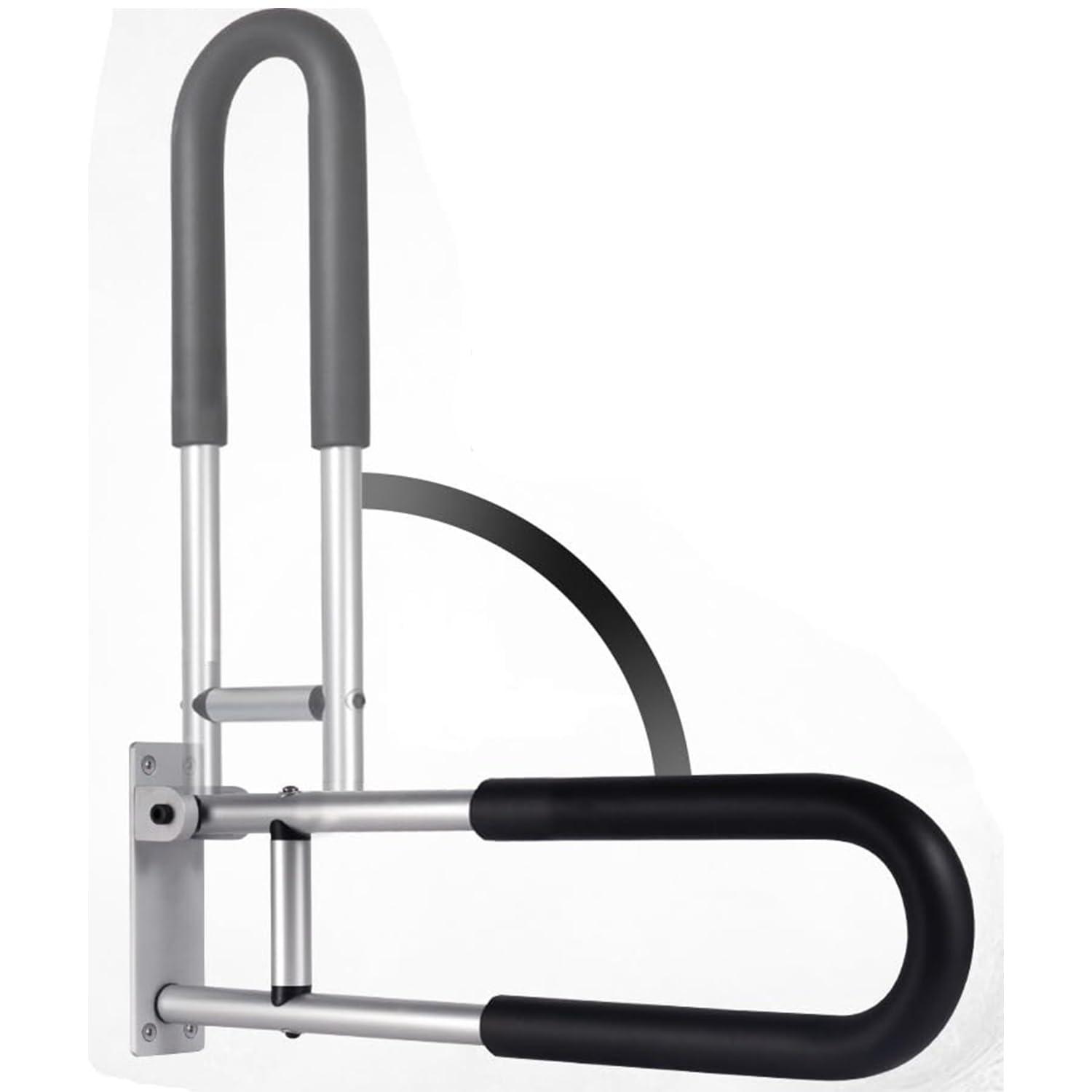 MOMISY MOMISY Wall Mounted Flip up/Folding Aluminum Grab Bar Rails 23.6 Inch Toilet Handrails Bathroom Safety Bar Hand Support for Senior Citizen Injured and Handicapped (1)