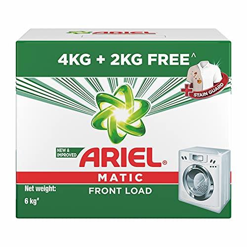 Ariel Ariel Matic Front Load Detergent Washing Powder - 4 kg with Free Detergent Powder - 2 kg - Pantry & Ariel Matic Liquid Detergent, Front Load, 1 Litre, Pack Of 1