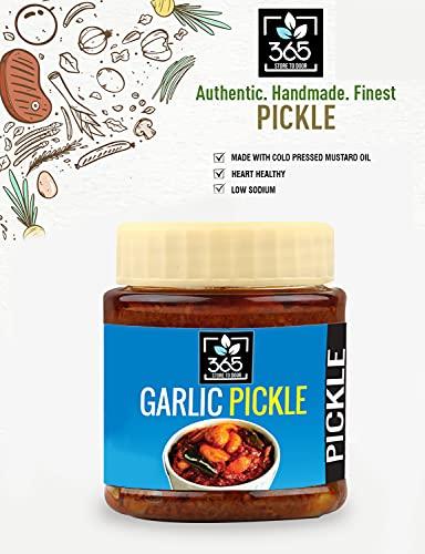 365 STORE TO DOOR 365 STORE TO DOOR Garlic Pickle, 250g | Lehsun Ka Achaar | Fresh and Tasty Pickles | Tangy and Delicious | Homemade, No Preservatives, No Oil | 100% Pure & Hygiene | Ready to Eat