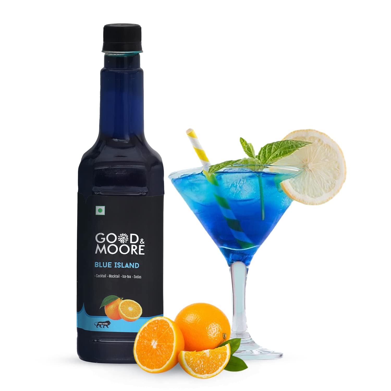 GOOD+MOORE GOOD&MOORE Combo of 2 | Blue Island, Spicy Jamun | For Cocktail, Mocktail, Sodas, Ice-teas and more | Concentrated Syrup | Premium Syrup | (750ml x 2)