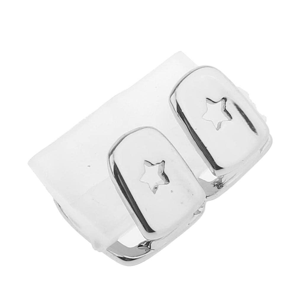 LOOM TREE Loom Tree Canine Hip-Hop Rapper Mouth Caps Hollow Teeth Halloween Cosplay Silver