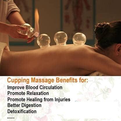 4beauty Therapy 4beauty Therapy Massage Cupping Cup Therapy set | 16 Glass Cups for Acupuncture Cupping Sets Chinese Medical Magnetic Acupuncture Vacuum Cupping Set Professional Cupping Kit