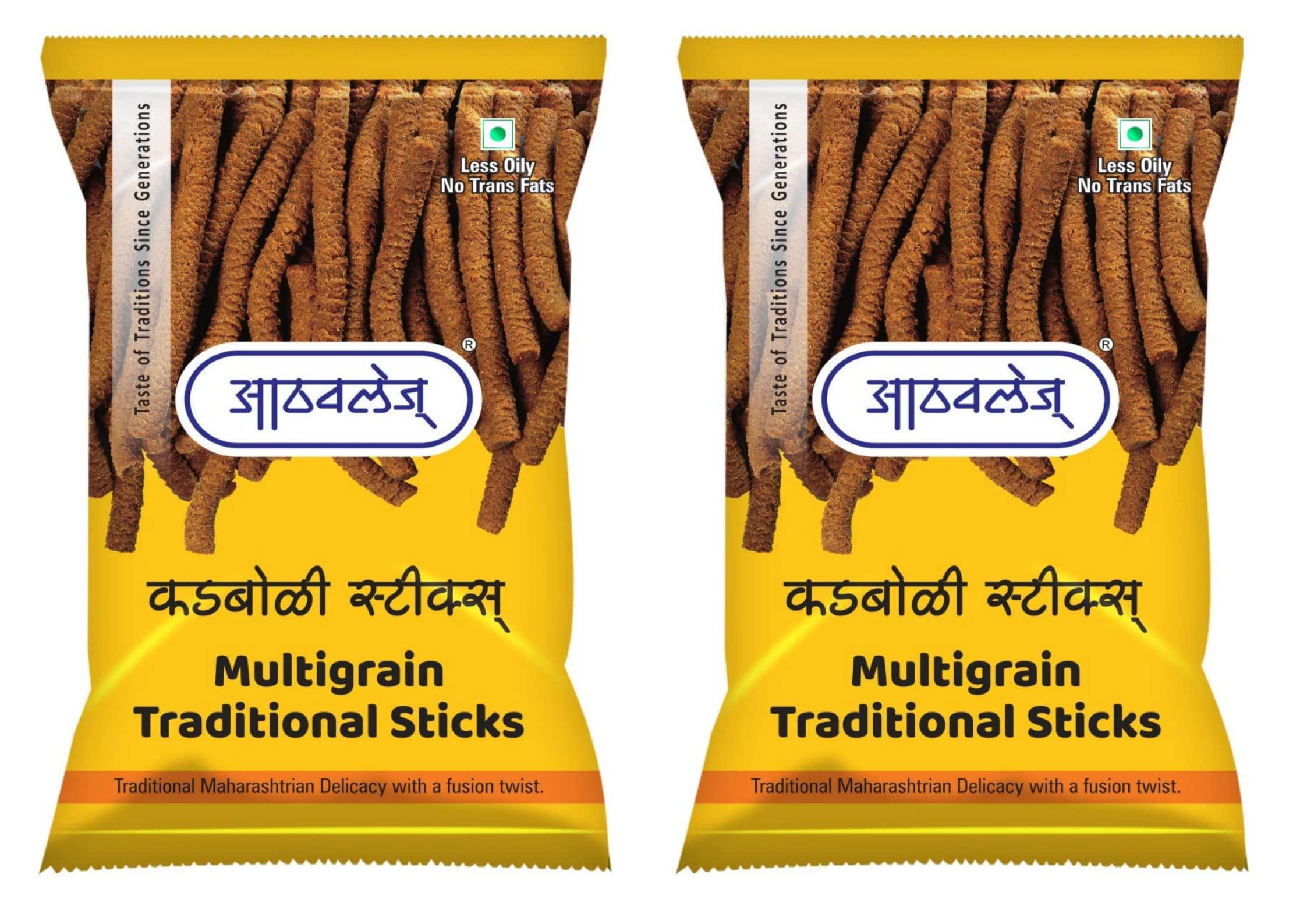 ATHAVALE'S Athavale's Multigrain Chakli Sticks | 2 Packs of 200 g | Fresh Namkeen Snacks