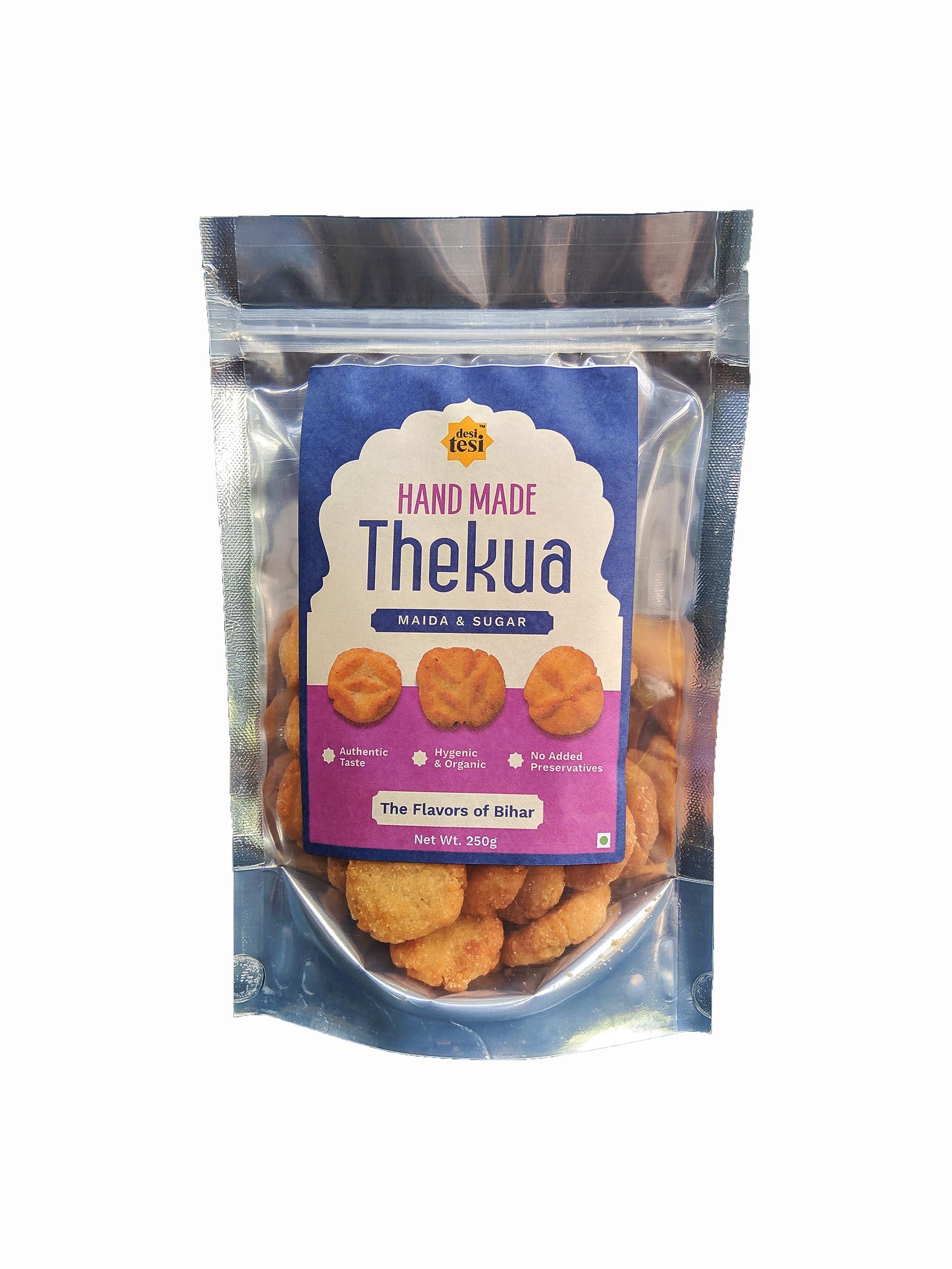 desi tesi Desi Tesi Thekua: Handcrafted Flavors of Bihar | Maida & Sooji Bliss | Preservative-Free Delight | 250g Pack 1