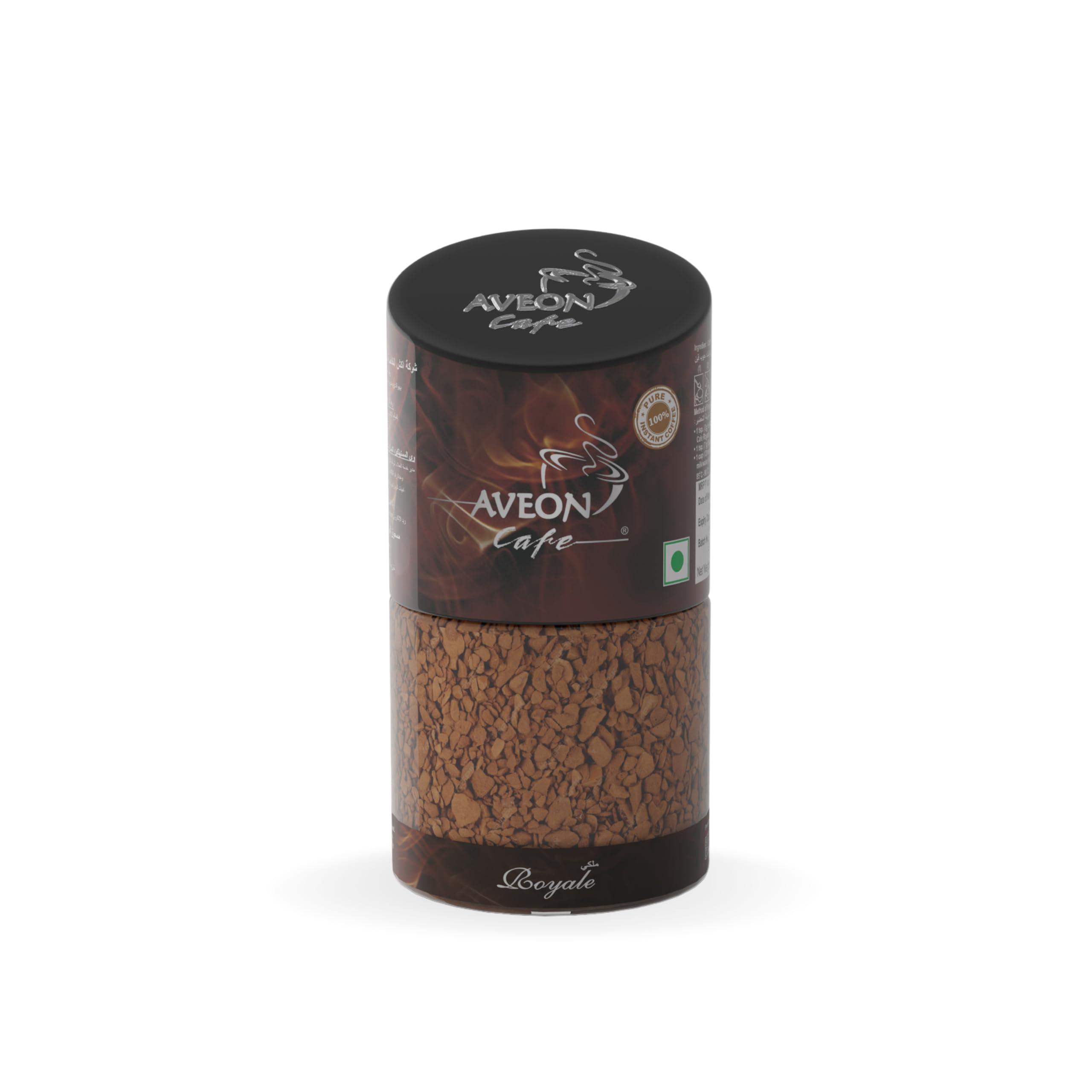 Aveon Cafe Aveon Caf Royale Instant Coffee - 50g Jar | Premium Freeze-Dried Coffee | 100% Coffee Perfection with Arabica and Robusta - 50g